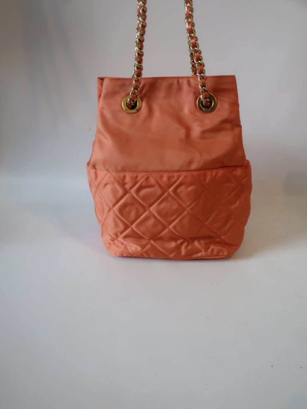 Womens Prada Salmon/Coral Nylon Tote Bag - Picture 8 of 16